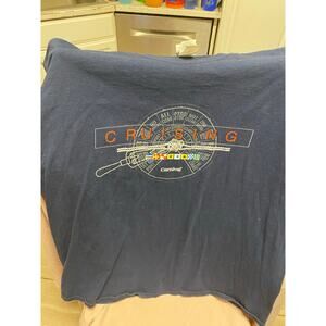 Caribbean Carnival Cruising Navy Blue T-Shirt Cruise Line Tee Shirt Size 2XL